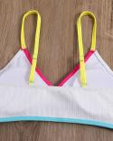 White Swimwear 2023 Women High Waist Two Piece Bikini Colored Edge Suspender Monokini Summer Beach Bathing Suit Syf9060
