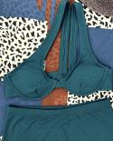 Summer Bikini Women 2023 High Waist 2 Piece Swimsuit Single Shoulder Suspender Hollow Out Bathing Suit Beachwear Tankini