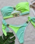 Crystal Diamond Bikini Set Female Bandeau Swimsuit Luxury Rhinestone Push Up Bikini Women Swimwear Bathing Suit Maillot 