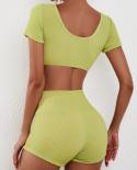 Swimsuit Women 2023 Green Bikini 2 Piece V Neck Tankini Conservative High Waist Short Sleeve Swimsuit Beach Bathing Suit