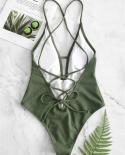 Fato de banho feminino de corte alto verde liso preto uma peça sem costas cintura alta maiô praia maiô monokini