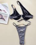 Shiny Swimsuit 2023 New Women Metal Chain Bikini Irregular Single Shoulder Hollow Out Two Piece Bathing Suit Swimwear Ys