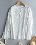 Blusa de encaje elegante a la moda, camisa blanca para mujer, manga abombada de otoño, blusa ajustada con cuello levantado, Top 