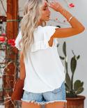Hollow Oneck Collar Lace Women Blouse Elegant Casual Solid Ruffled Spring Embroidery Shirt Female Fashion Summer Top Lad