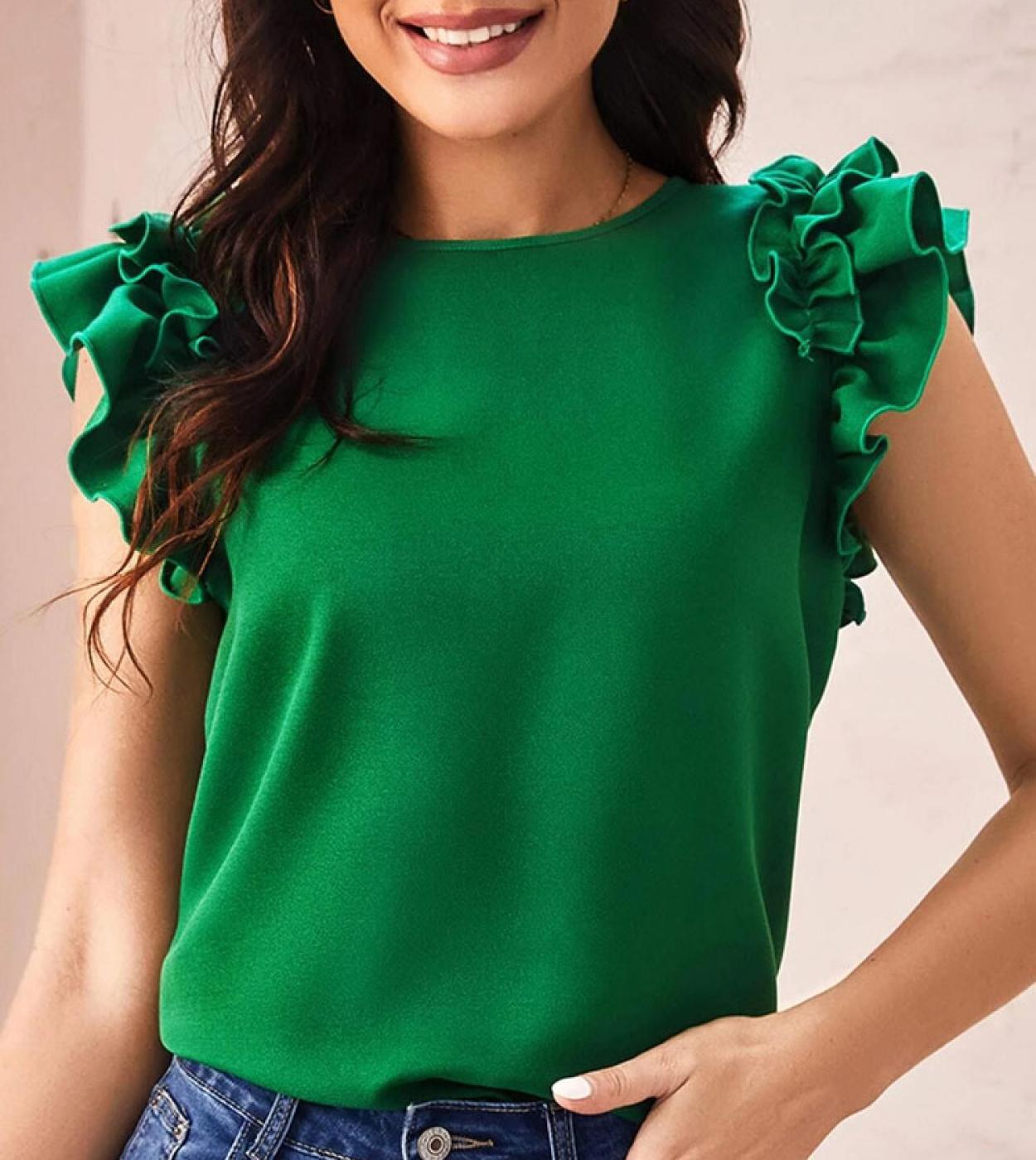 Comprar Blusas elegantes de verano para mujer, tops informales para mujer,  camisa para mujer, blusa de gasa, blusas para mujer, top de manga larga  verde para mujer