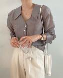 שרוול ארוך סתיו חולצה פשוטה לנשים פיטר פן צווארון ol style חולצה נשים אופנה חולצות שיפון רפויות מוצקות 16042