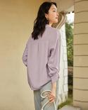 Women Professional Bottoming Chiffon Shirt Cardigan Autumn Lapel Tops Fashion Solid Purple Long Sleeve Blouse Blusas Muj