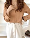 Cardigan New Simple Women  Long Sleeve Shirt Autumn White Chiffon Blouse Women Casual Office Blouses Women Tops Blusas 1