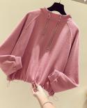Fashion Standup Collar Pullover With Drawstring Clothing Cotton Half Zipper  New Women Early Autumn Loose Sweatshirts 11