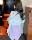  Off Shoulder Hollow Out Blouse Lace Ruffle Transparent Long Sleeve Sunscreen Tops Shirt  Clothes Blusa Mujer 22785  Wom