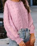 אופנה סתיו שיפון חולצות תחרה שרוולים ארוכים נשים חולצות אלגנטיות משוחררות אלגנטי משרד קזואל חולצות מתוקות blusas mujer