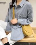 Women  Spring Splicing Cardigan Blouses Turndown Collar Solid Female Shirt Tops Minimalist Loose White Shirts Blusas 118