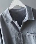 Women  Spring Splicing Cardigan Blouses Turndown Collar Solid Female Shirt Tops Minimalist Loose White Shirts Blusas 118