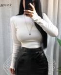 Wool Chic  Clothes Slim Fit Solid Office Lady Tops  Autumn And Winter O Neck Woman Shirts Vintage Women T Shirt  10708ts