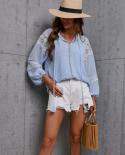 Casual Women Chiffon Lace Sweet Blouse Loose Hollow Out Tops 2022 Autumn V Neck Lantern Sleeve Dot Female Shirts Blusas 