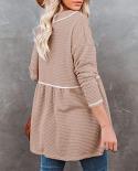 Fashion Women Blouse Autumn Winter Vneck Pleated Tshirt Skirt Elegant Long Blouse Long Sleeve Top Women Blusa Mujer 1819
