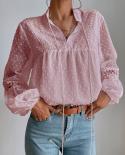 Elegant Chiffon Lace Blouses Lantern Sleeve Vintage Women Blouse Lace Up Tops Female Female Shirts Loose Blusas Autumn N