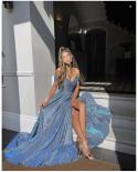 2023  Fashion Evening Dress Female Chiffon Sequin Bandeau Slit Elegant Maxi Dress Prom Party Dresses For Women  Dresses