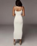 Summer  Sling Dress Ladies Backless Slim Peach Hip Long Dress 2023 New Clothes Fashion Casual Ladies Elegant Dress