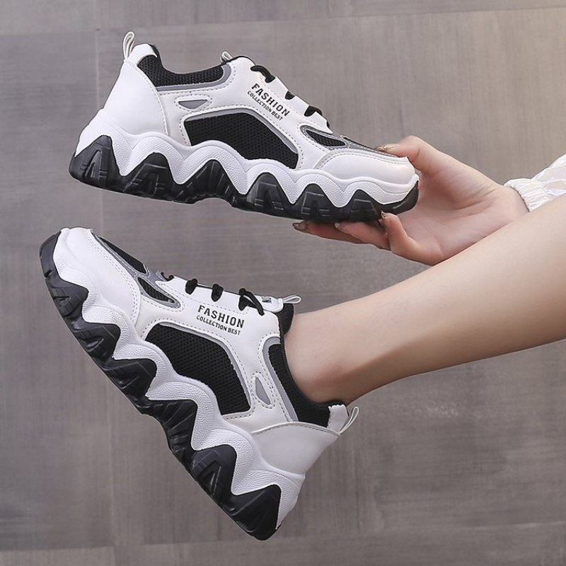 US$26.88-2022 Casual Mesh Breathable Womens Sneakers Fashion Woman  Vulcanized Shoes Ladies Shoes For Femme Lace Up Sports Shoes -Description