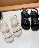 טריזי פנינה נעלי נשים לנשים 2023 סנדלים שטוחים נוחים אופנה קיץ סנדלי נשים אישה פלטפורמה חינם שי
