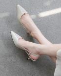 נעלי נשים סנדלי baotou קיץ מחודדת נעלי עקב עם עקבים נעל מסיבה 2022 ניו נשים אופנה עור עקבים דקים סנדל ביי