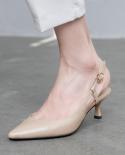 נעלי נשים סנדלי baotou קיץ מחודדת נעלי עקב עם עקבים נעל מסיבה 2022 ניו נשים אופנה עור עקבים דקים סנדל ביי