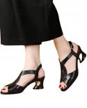 שמלה אלגנטית נעלי אישה לסנדלים לנשים קיץ 2023 נשים נעלי עקב עבות peep toe עיצוב נעלי נשים משלוח חינם