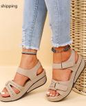 Women Shoes Open Toe Summer Sandals 2022 Ladies Comfy Sandals Woman Retro Casual Wedge Shoes Lightweight Chaussure Femme