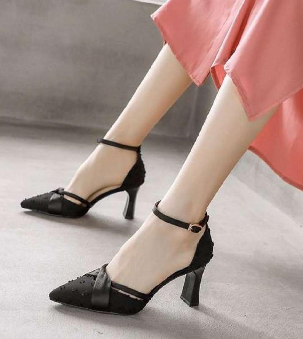 נעל עקב אישה באיכות גבוהה אביב קיץ סנדלי טריז מחודדים נשים 2022 נעלי שמלת עקבים גבוהים חדשים נשים משלוח חינם
