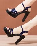 נעלי עור פלטפורמה לנשים נעלי שמלת פלטפורמה לנשים סנדלי עקב נשים 32