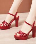 נעלי עור פלטפורמה לנשים נעלי שמלת פלטפורמה לנשים סנדלי עקב נשים 32