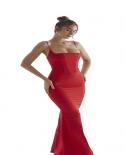 Hashupha Split Length Bandage Dress New  Arrivals  Spaghetti Strap Sleevelss Bodycon Elegant Celebrity Evening Party Dre