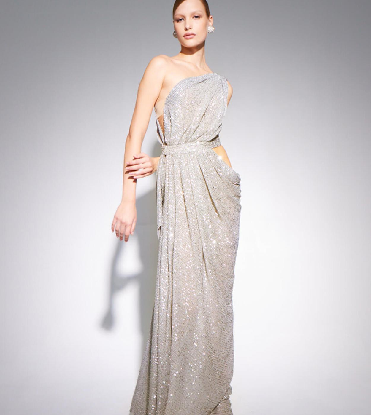 Shiny maxi top dress
