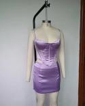  Sleeveless Cropped Top  Mini Skirt 2 Pieces Suit Summer Purple V Neck Bodycon 2 Pcs Set Evening Club Party Dresses Out