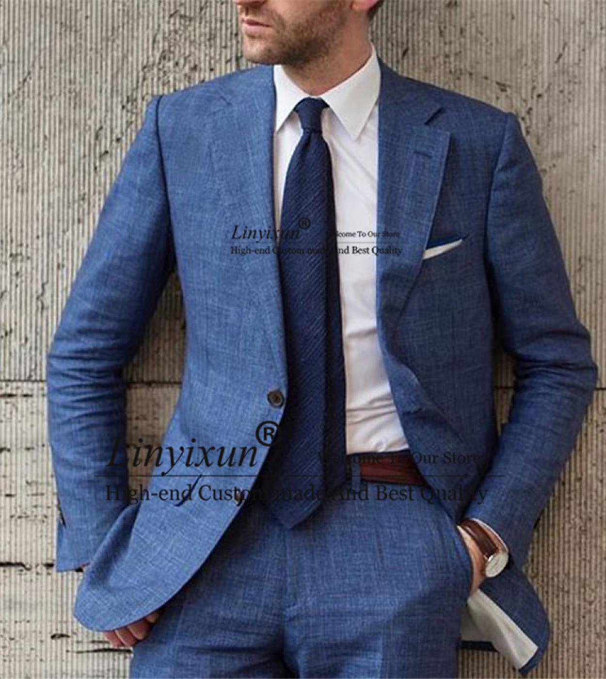 Fashion Mens Suit Slim 2 Piece Jacket Pants Set Professional Formal Business Blazer Masculino Wedding Groom Tuxedo Costu