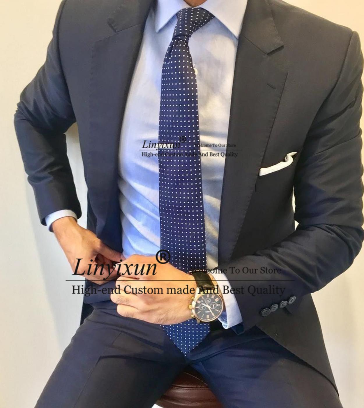 Classic Mens Suits Professional Formal Business Male Blazer Slim Fit 2 Piece Jacket Pants Set Wedding Groom Tuxedo Costu