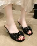 Heel Slippers For Women Wearing Summer 2022 Fairy Wind Single Strap Transparent Heel Sandals For Women