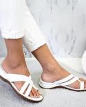 Gladiator Sandals Women Comfy Slippers  Fahion Roman Wedge Sandals Low Heels Beach Shoes Casual Flip Flops Sandalialow H