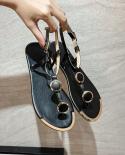2022 Fashion Gladiator Sandals Womens Low Heel Buckle Shoes Flipflops Ladies Boho Summer Beach Shoes  Womens Sandals