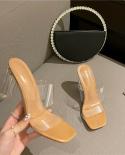  Clear Heels Slippers Women Sandals Summer Shoes Woman Transparent Slippers High Heels Pumps Wedding Sandal Zapatos De M