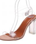 Comemore  Summer Women Transparent Crystal Sandals Fashion 2022 Waterproof Beach Sandal Elegant Medium Heel High Heels S