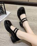 Designer Double Buckle Strap Mary Jane Shoes Women Lolita Black White Brown Leather Flats Gothic Platform Wedges Retro L