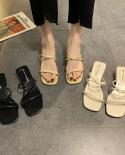 Womens Outdoor Sandals 2022 New Allmatching Open Toe Roman Chunky Heel Womens Fashion Sandals Ins Fashion  Womens San