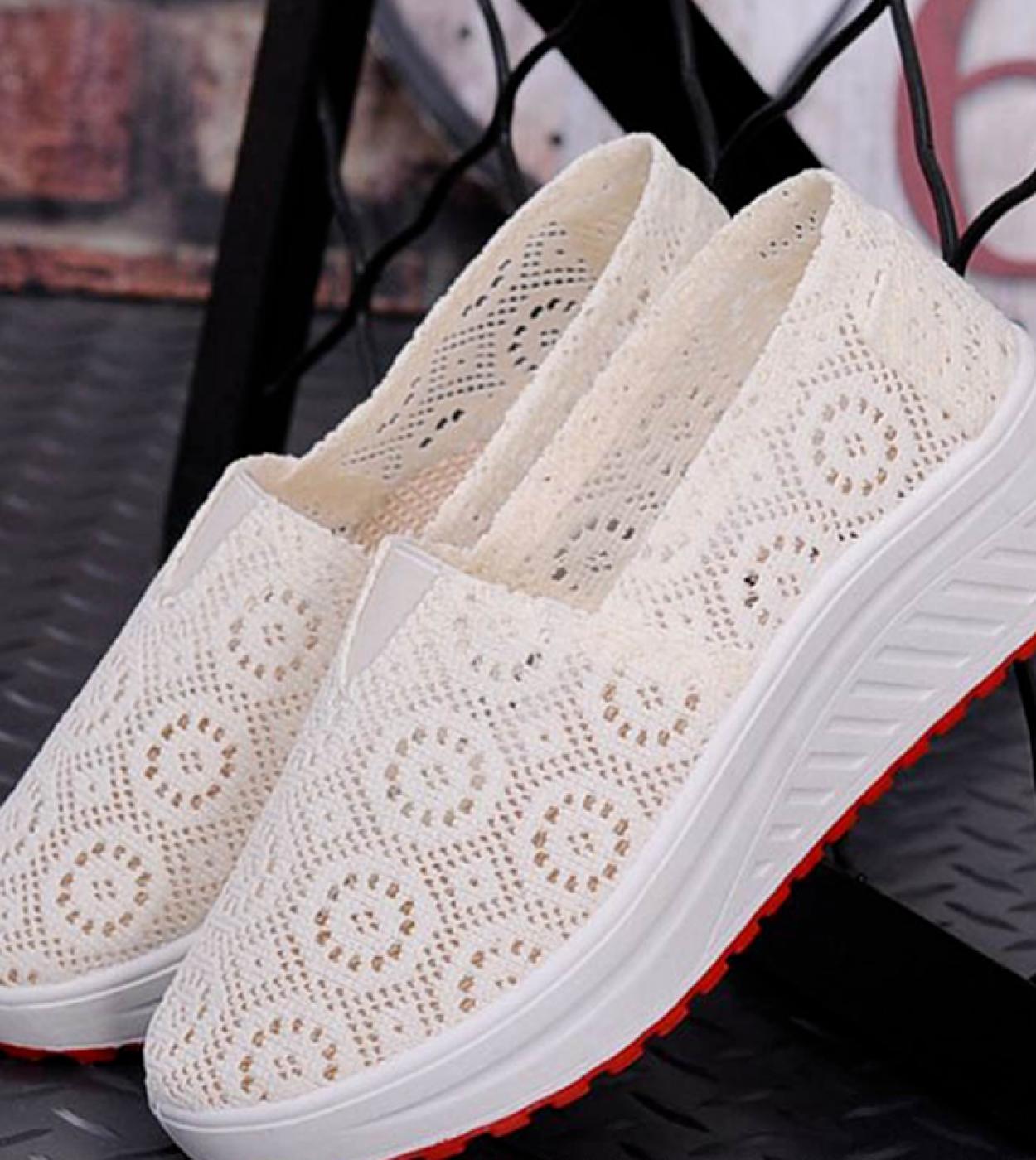 Women Tennis Shoes  Air Cushion Height Increase Mesh Gym Sneakers For Fitness Breathable Female Walking Trainers Shoeswo