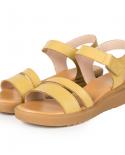 Genuine Leather Women Flats Beach Sandals Shoes Ladies Platform Sneakers   Summer Fashion Mid Heel Footwearmiddle Heels