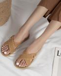 Womens Wedge Sandals Comfortable Soft Leather Platform Shoes Summer Outdoor Open Toe Cross Strap Slide Sandalmiddle Hee