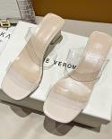  New Summer Cool Transparent Slippers Women Open Toe Slides Sandals Mujer Mules Jelly Shoes  Womens Slippers