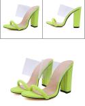 2022   New  And  Thick Heel Womens Shoes Ultrahigh Heel Sandals Fluorescent Green Mules  Womens Sandals