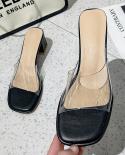 2022 New Sandals Open Toe High Heels Women Transparent Plexiglass Slippers Heel Transparent Sandals High Heel Sandals  W